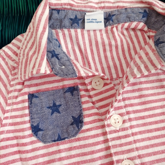 #1129 patriotic romper 0-3 months - Picture 2 of 2
